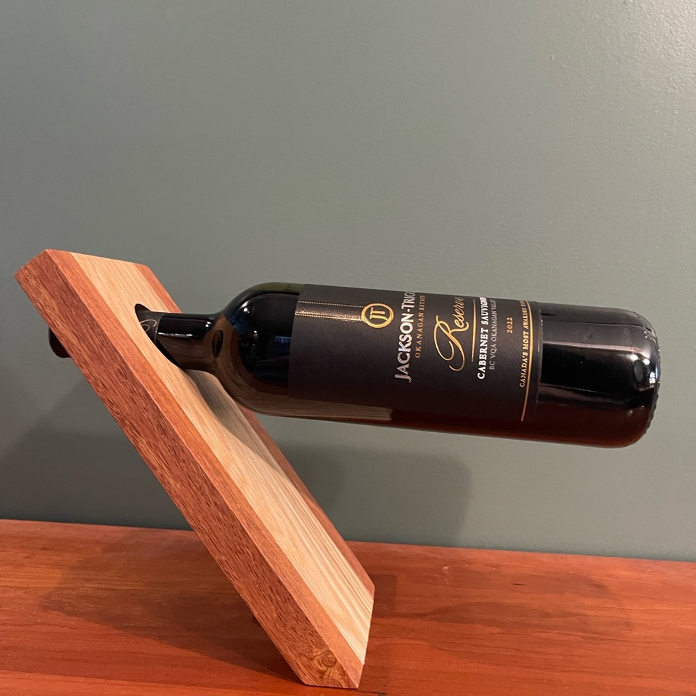 JACKSON Black and Brown Bar Accessory Wine Display